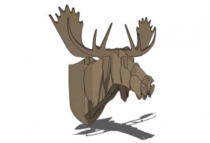 Cardboard Box Moose Head Wall Hanging